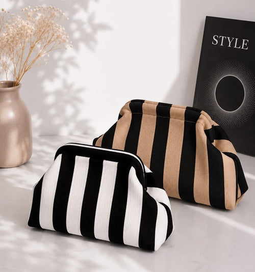 Bolso de Mano de Rayas