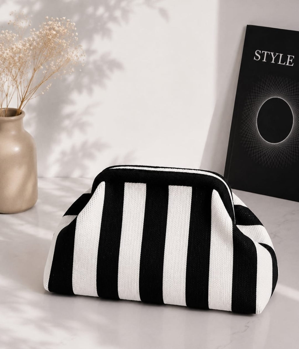 Bolso de Mano de Rayas