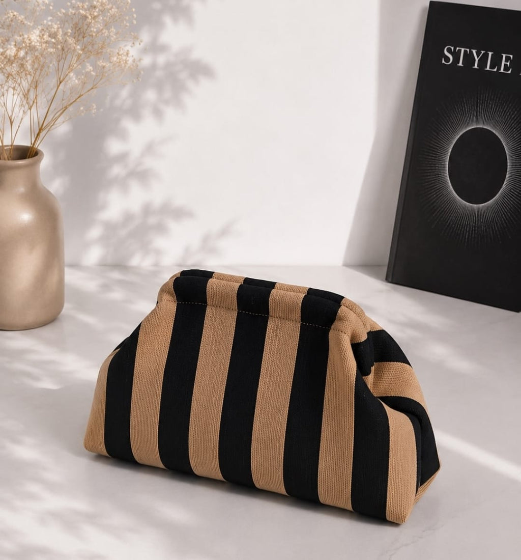 Bolso de Mano de Rayas