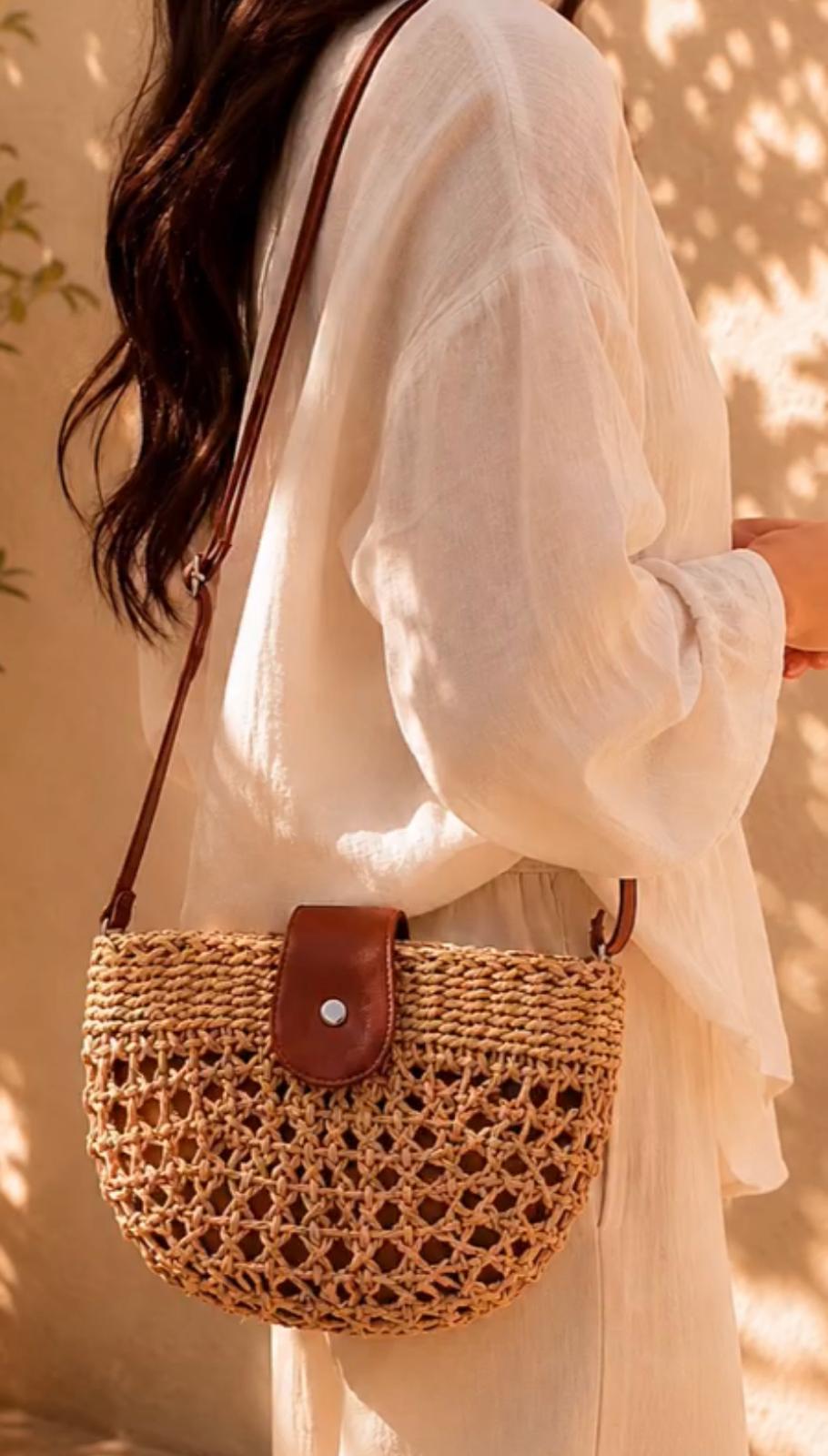 Bandolera Crochet Beis