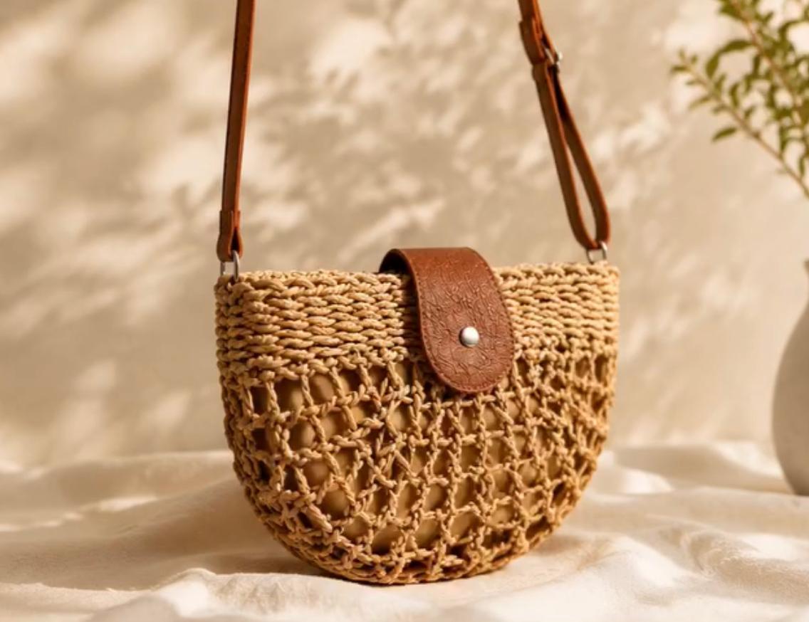 Bandolera Crochet Beis