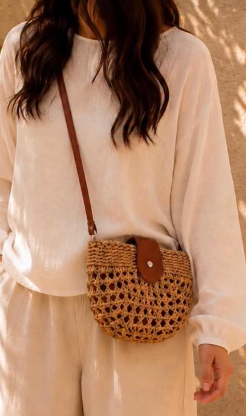 Bandolera Crochet Beis